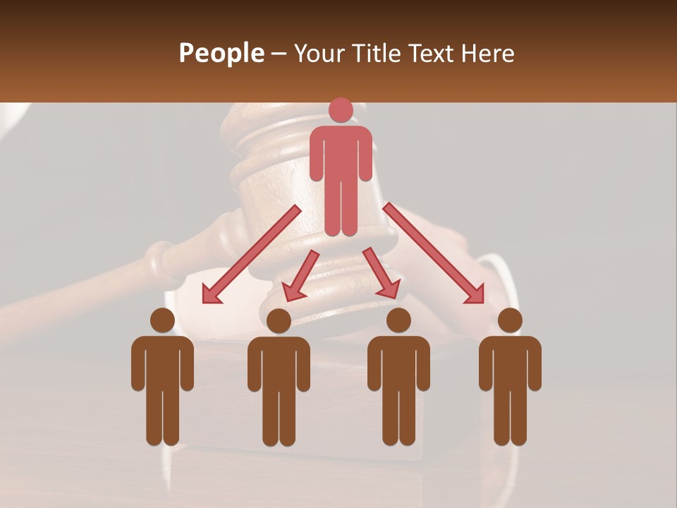 A Wooden Judge's Hammer On Top Of A Wooden Table PowerPoint Template