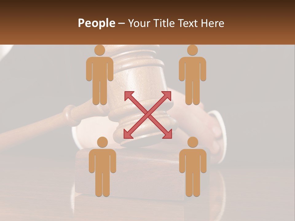 A Wooden Judge's Hammer On Top Of A Wooden Table PowerPoint Template
