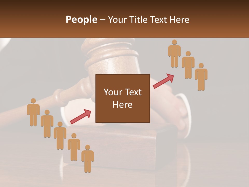 A Wooden Judge's Hammer On Top Of A Wooden Table PowerPoint Template