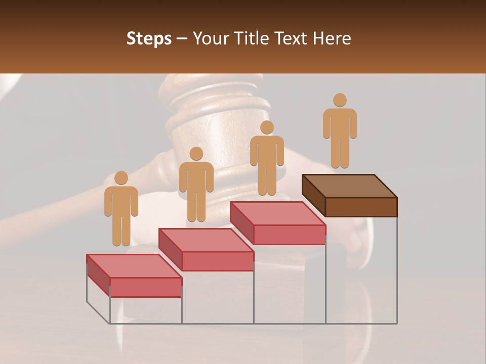 A Wooden Judge's Hammer On Top Of A Wooden Table PowerPoint Template
