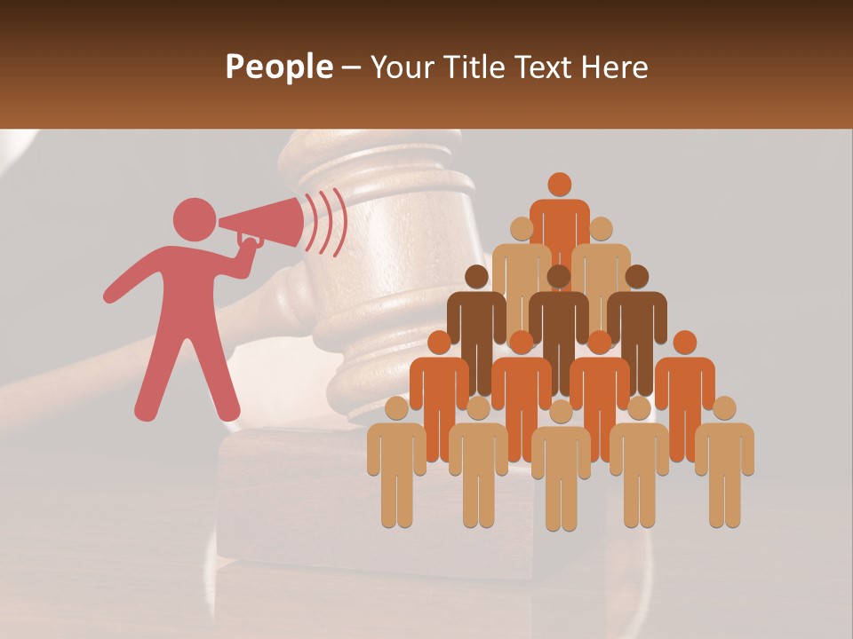 A Wooden Judge's Hammer On Top Of A Wooden Table PowerPoint Template