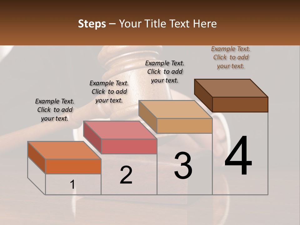 A Wooden Judge's Hammer On Top Of A Wooden Table PowerPoint Template