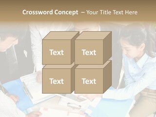 A Group Of People Sitting Around A Table With Papers PowerPoint Template