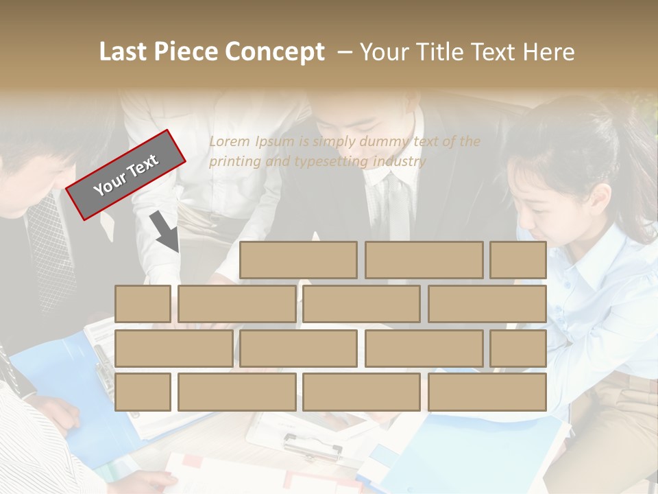 A Group Of People Sitting Around A Table With Papers PowerPoint Template