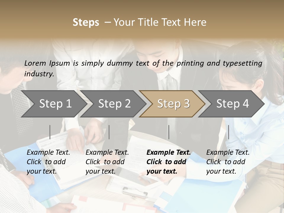 A Group Of People Sitting Around A Table With Papers PowerPoint Template