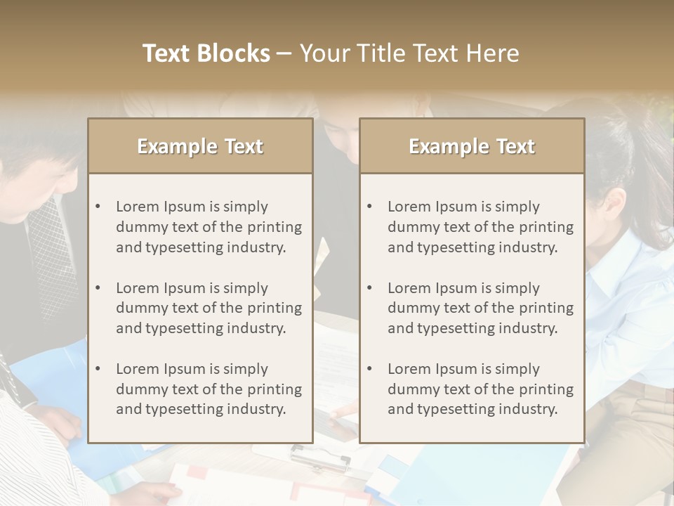 A Group Of People Sitting Around A Table With Papers PowerPoint Template