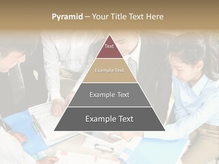 A Group Of People Sitting Around A Table With Papers PowerPoint Template
