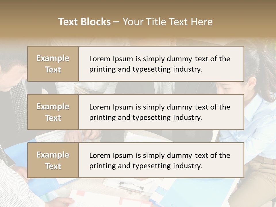 A Group Of People Sitting Around A Table With Papers PowerPoint Template