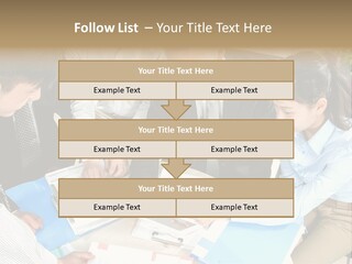 A Group Of People Sitting Around A Table With Papers PowerPoint Template