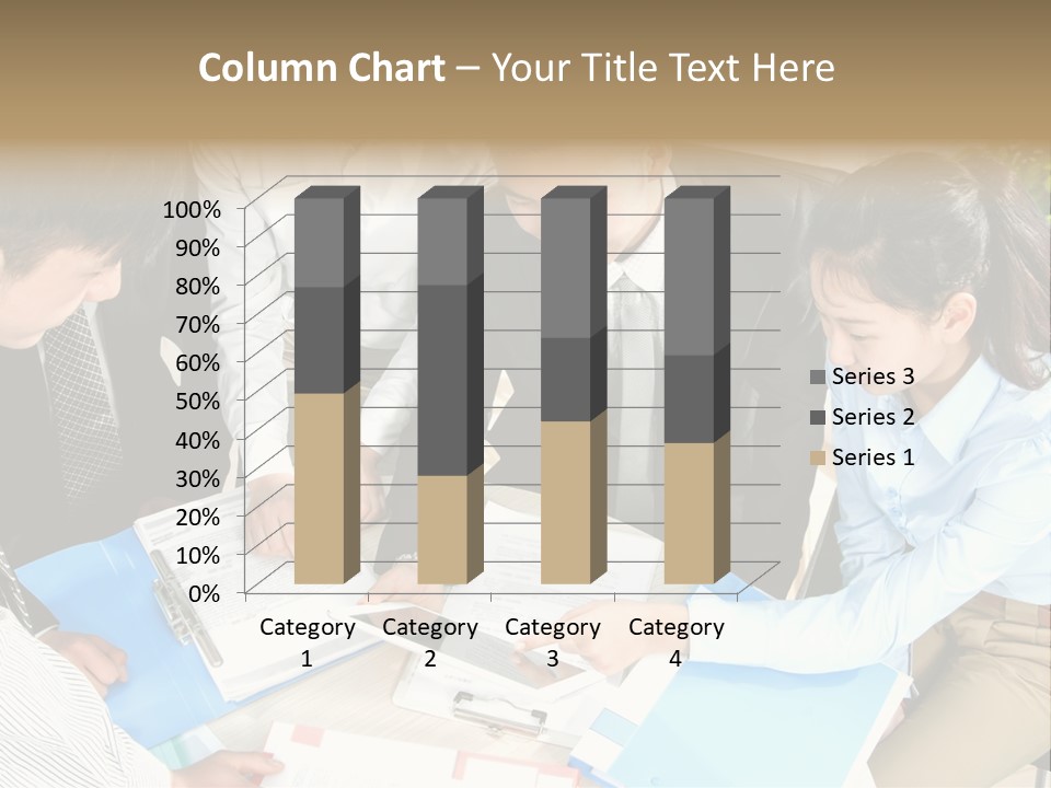 A Group Of People Sitting Around A Table With Papers PowerPoint Template