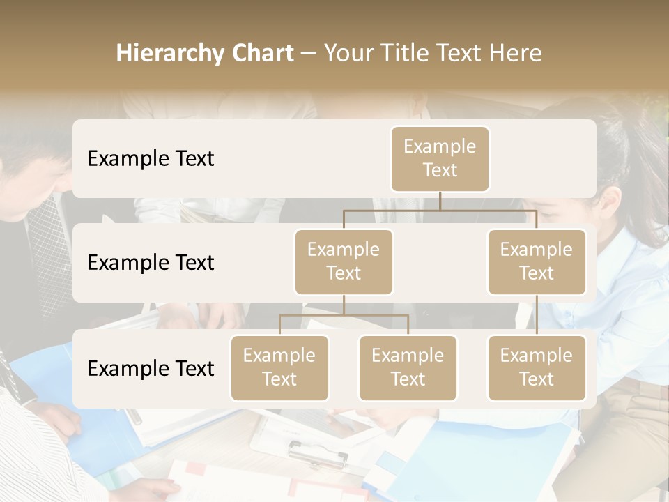 A Group Of People Sitting Around A Table With Papers PowerPoint Template