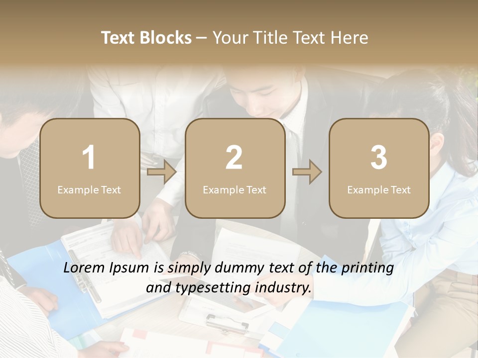 A Group Of People Sitting Around A Table With Papers PowerPoint Template