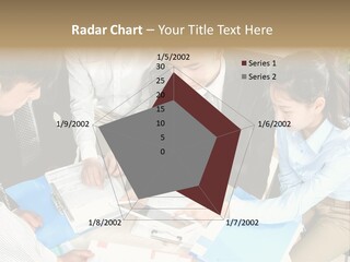 A Group Of People Sitting Around A Table With Papers PowerPoint Template