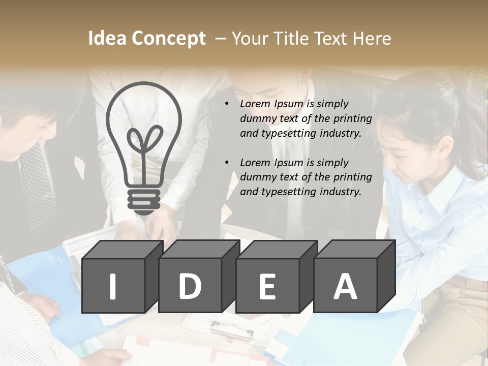A Group Of People Sitting Around A Table With Papers PowerPoint Template