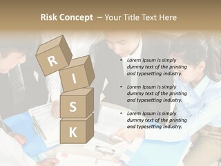 A Group Of People Sitting Around A Table With Papers PowerPoint Template
