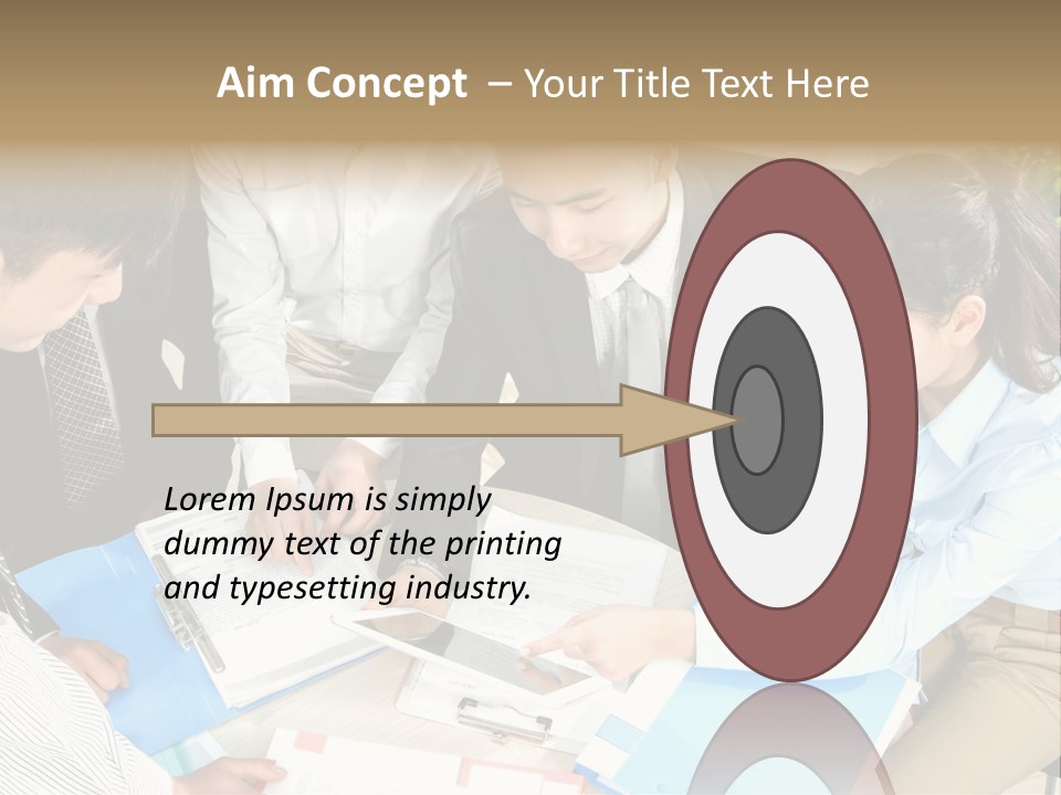 A Group Of People Sitting Around A Table With Papers PowerPoint Template