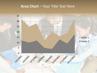 A Group Of People Sitting Around A Table With Papers PowerPoint Template