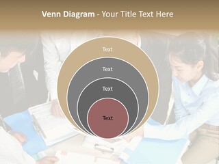 A Group Of People Sitting Around A Table With Papers PowerPoint Template