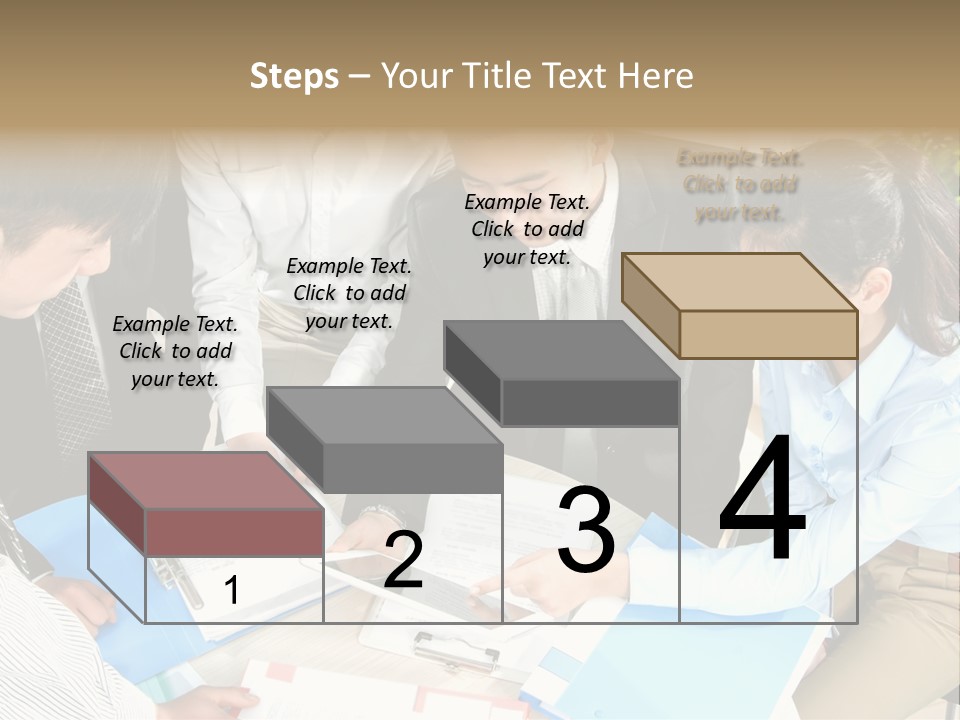 A Group Of People Sitting Around A Table With Papers PowerPoint Template