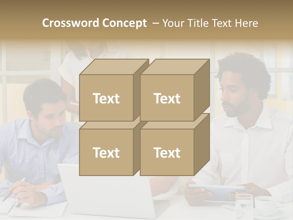 A Group Of People Sitting Around A Laptop Computer PowerPoint Template