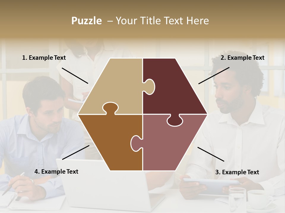 A Group Of People Sitting Around A Laptop Computer PowerPoint Template