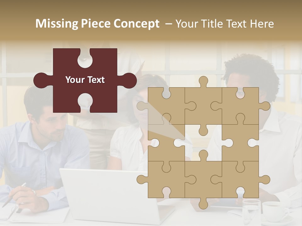 A Group Of People Sitting Around A Laptop Computer PowerPoint Template