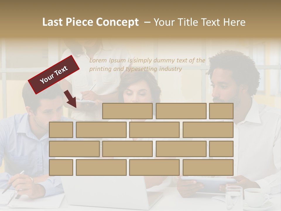 A Group Of People Sitting Around A Laptop Computer PowerPoint Template