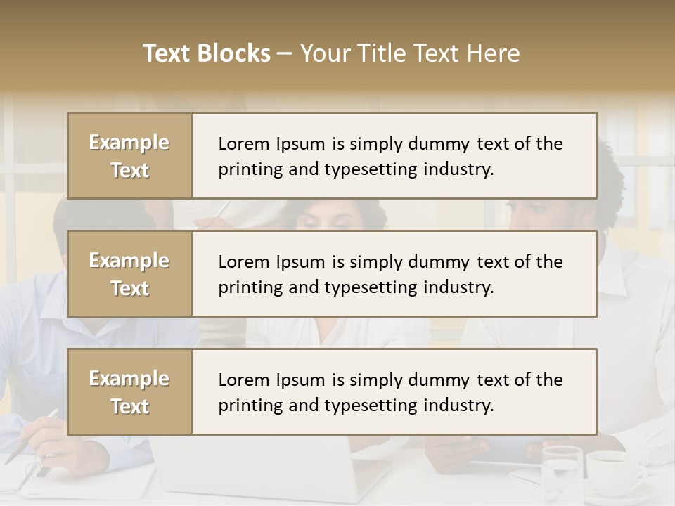 A Group Of People Sitting Around A Laptop Computer PowerPoint Template