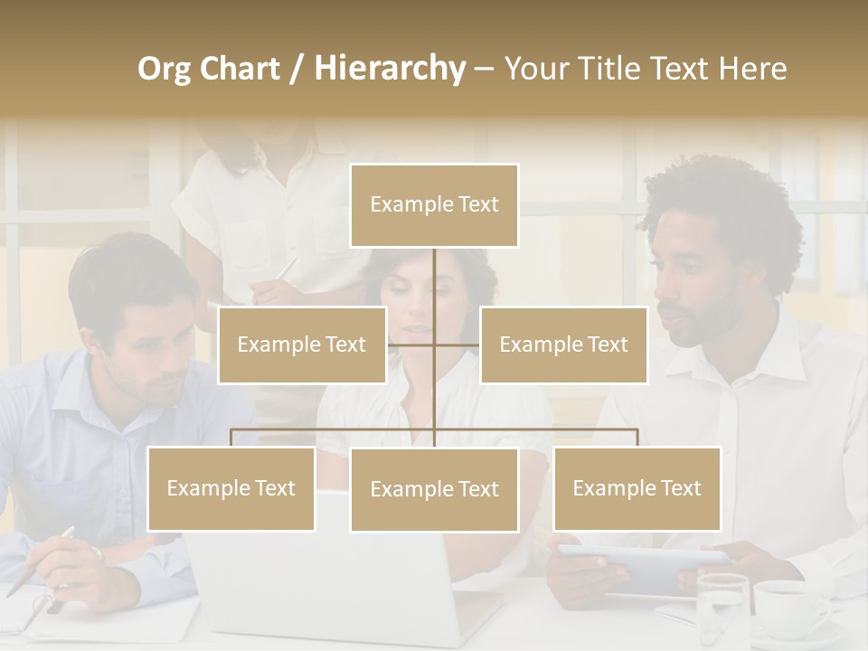 A Group Of People Sitting Around A Laptop Computer PowerPoint Template