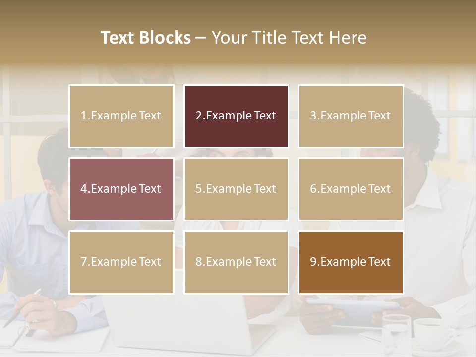 A Group Of People Sitting Around A Laptop Computer PowerPoint Template