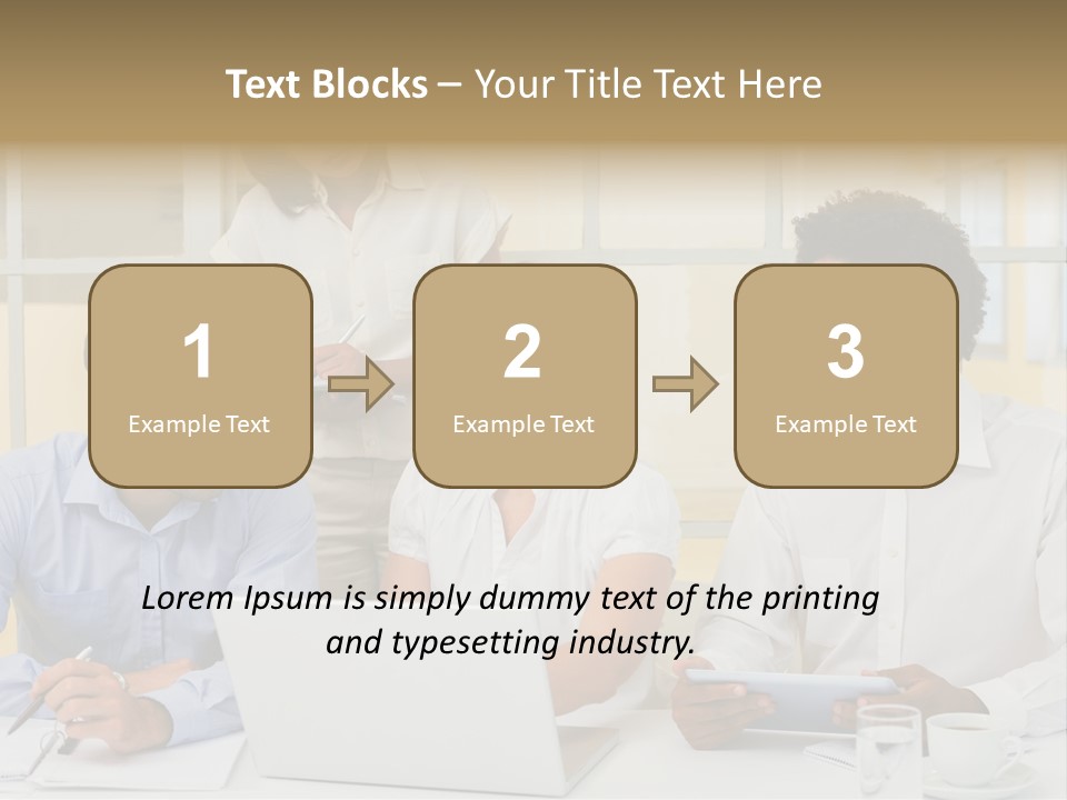A Group Of People Sitting Around A Laptop Computer PowerPoint Template