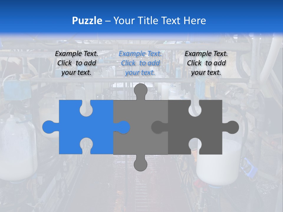 A Dairy Factory With Cows And Milk In Bottles PowerPoint Template