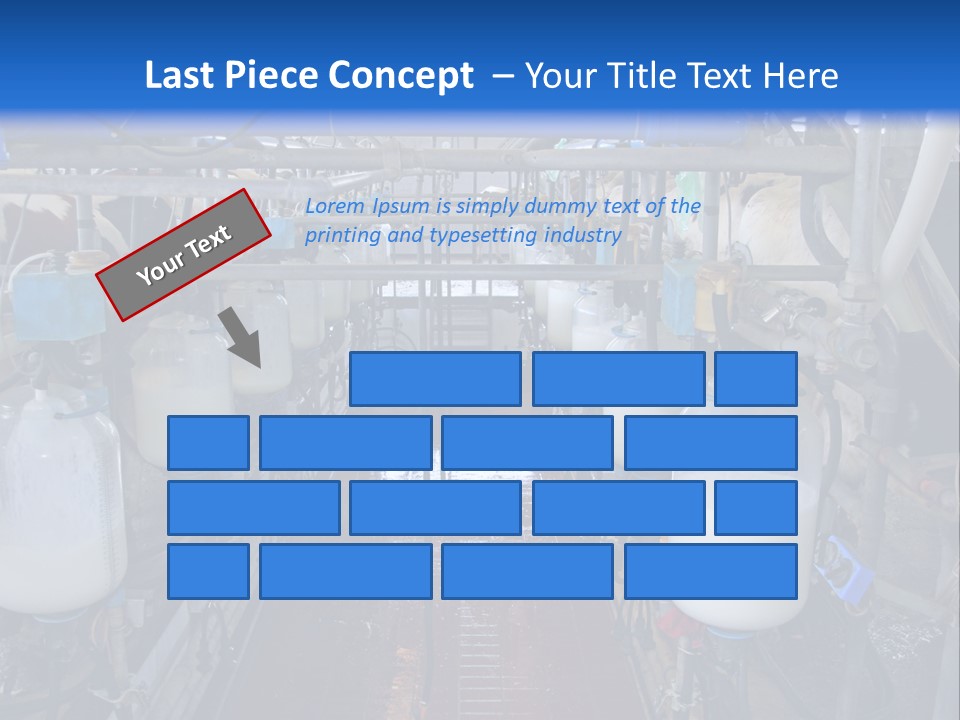 A Dairy Factory With Cows And Milk In Bottles PowerPoint Template