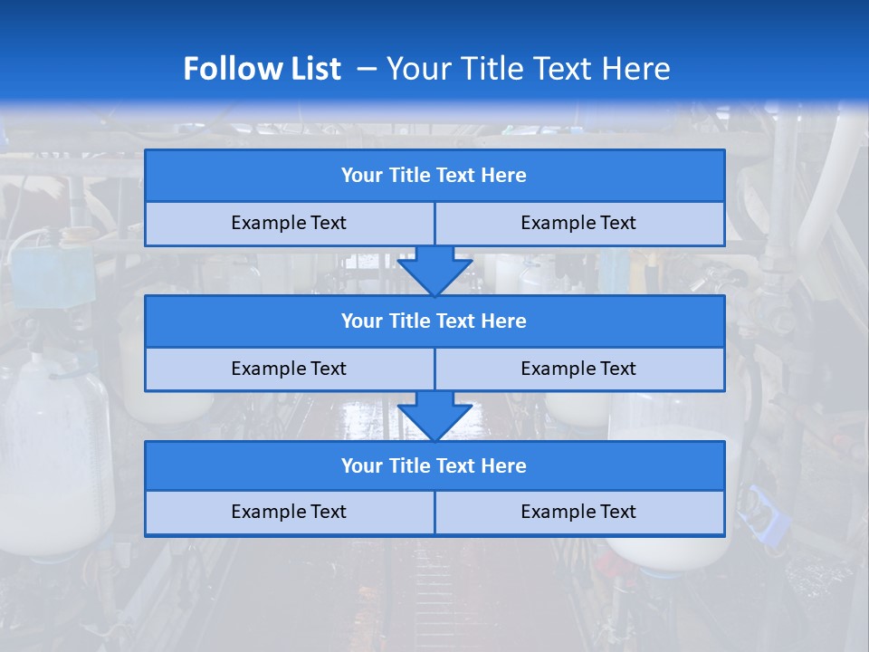 A Dairy Factory With Cows And Milk In Bottles PowerPoint Template