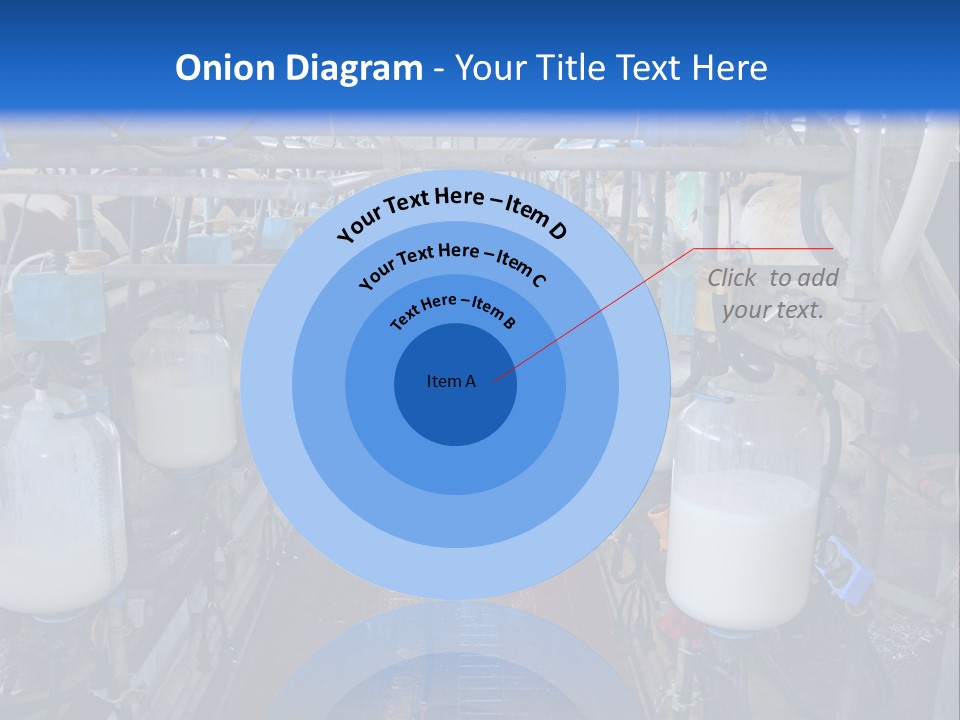 A Dairy Factory With Cows And Milk In Bottles PowerPoint Template