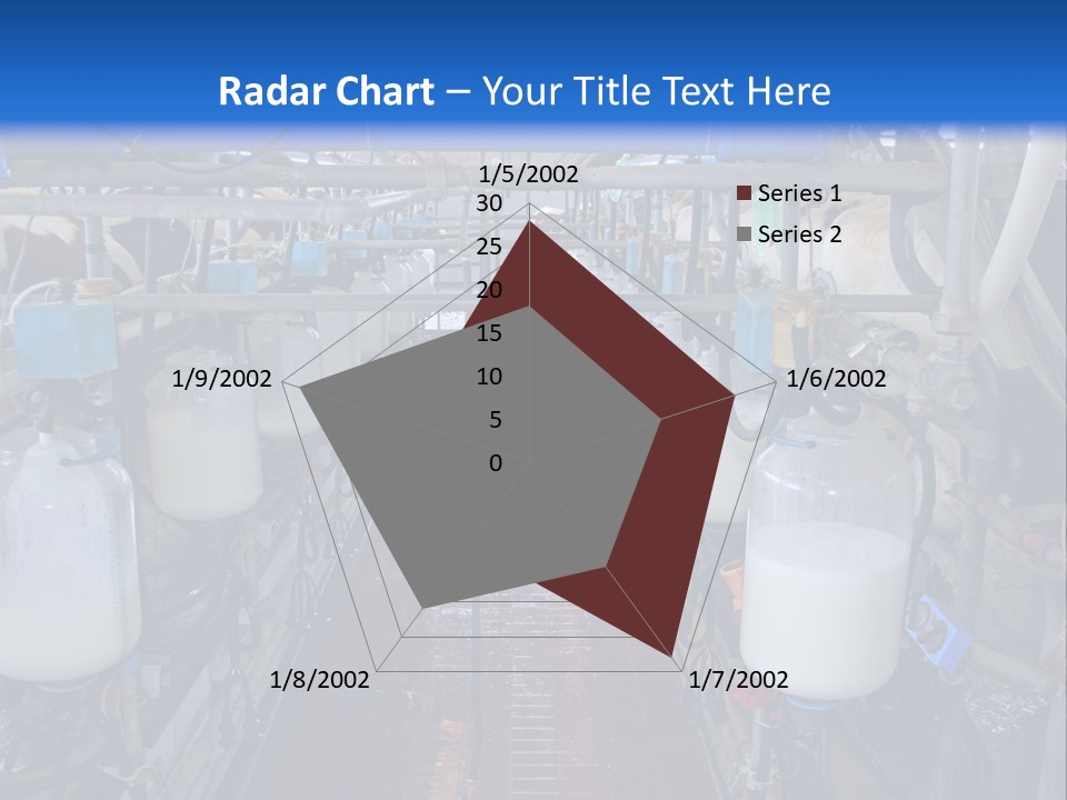 A Dairy Factory With Cows And Milk In Bottles PowerPoint Template