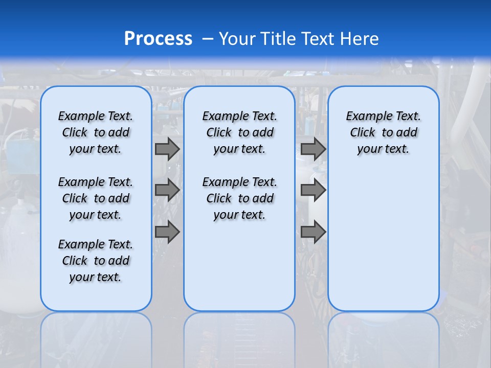 A Dairy Factory With Cows And Milk In Bottles PowerPoint Template