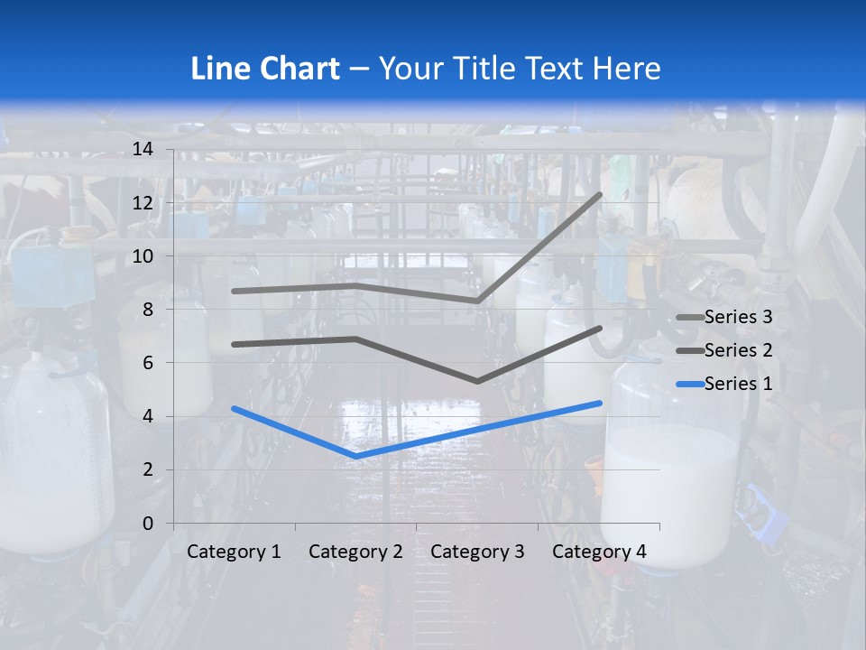 A Dairy Factory With Cows And Milk In Bottles PowerPoint Template