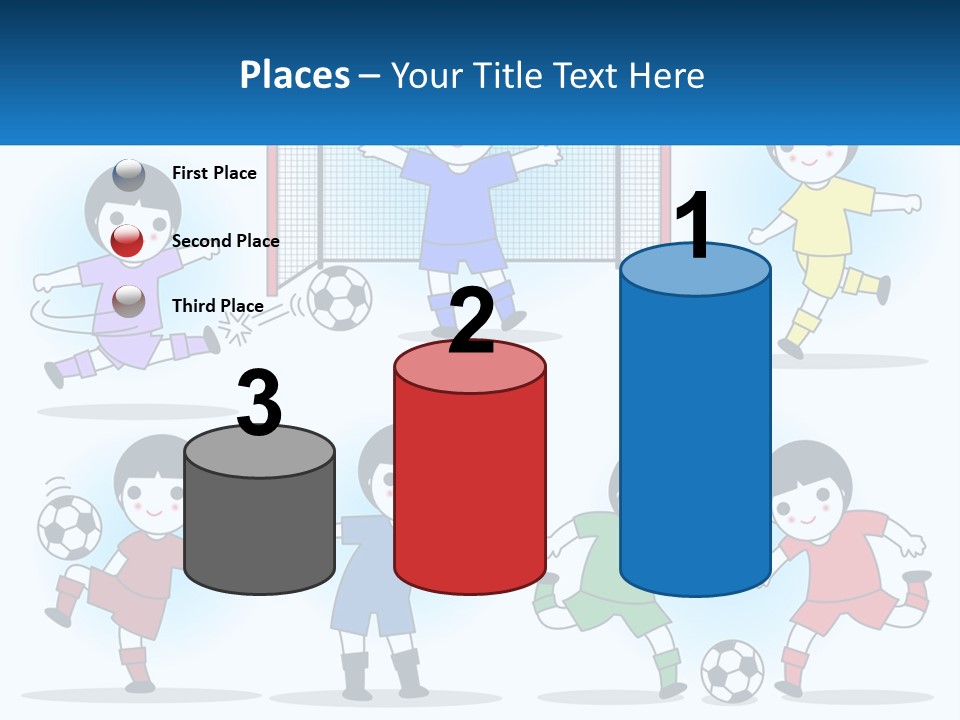 A Group Of Children Playing Soccer On A Field PowerPoint Template