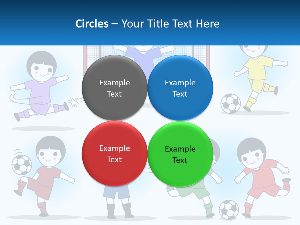 A Group Of Children Playing Soccer On A Field PowerPoint Template