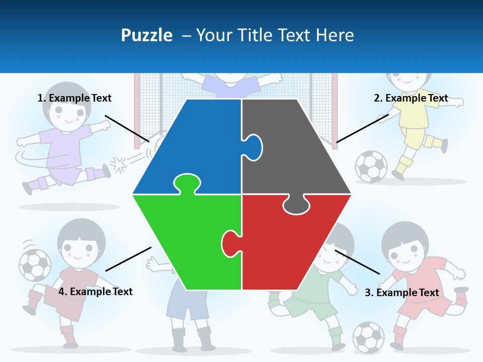 A Group Of Children Playing Soccer On A Field PowerPoint Template