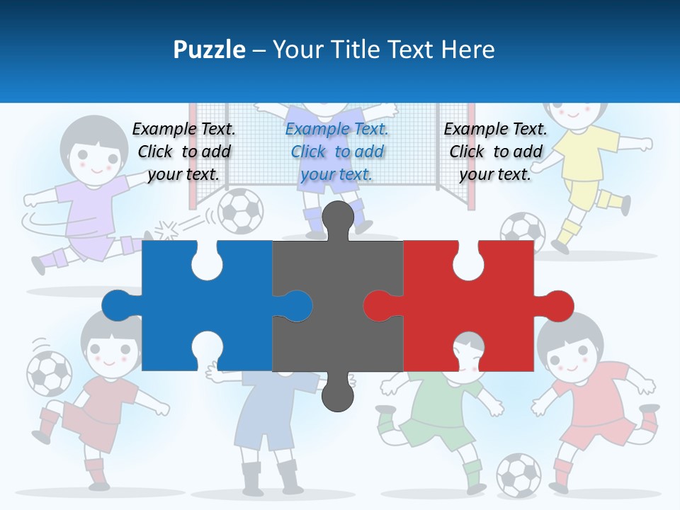 A Group Of Children Playing Soccer On A Field PowerPoint Template