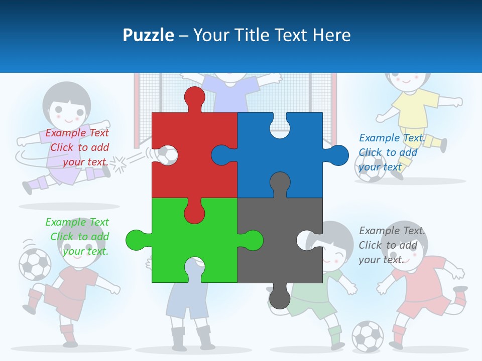 A Group Of Children Playing Soccer On A Field PowerPoint Template