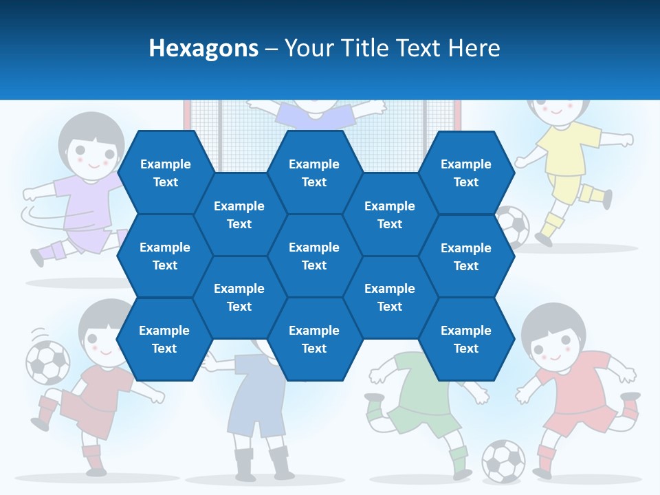 A Group Of Children Playing Soccer On A Field PowerPoint Template