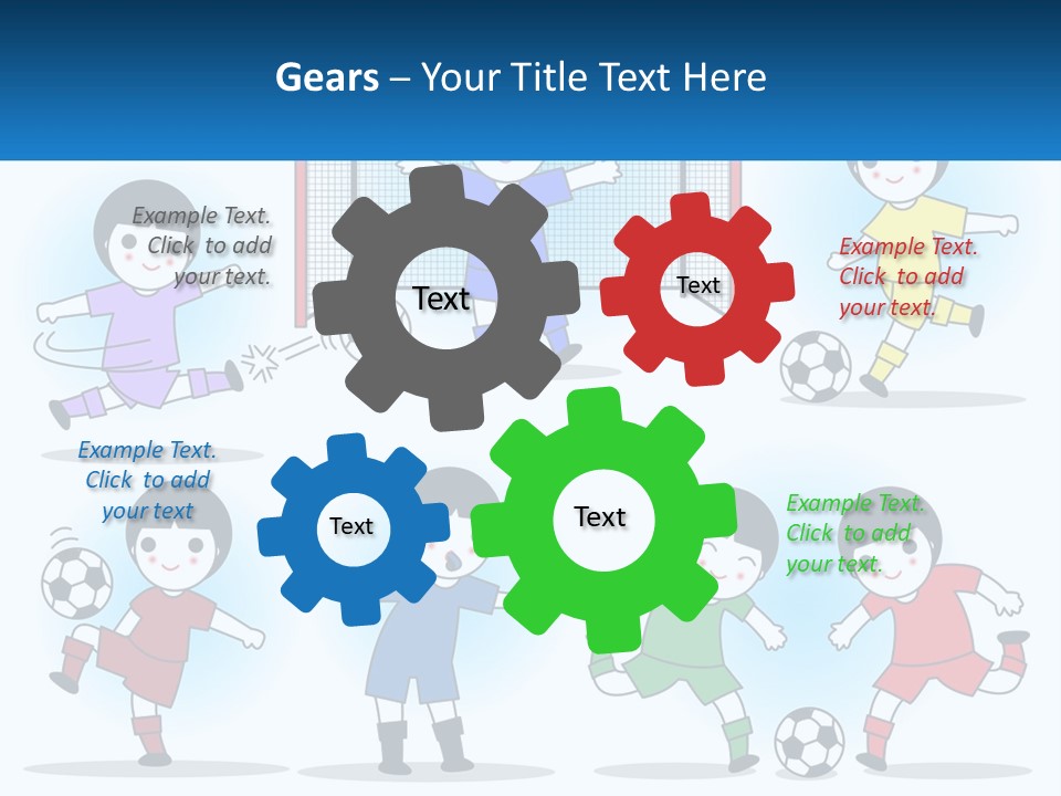 A Group Of Children Playing Soccer On A Field PowerPoint Template