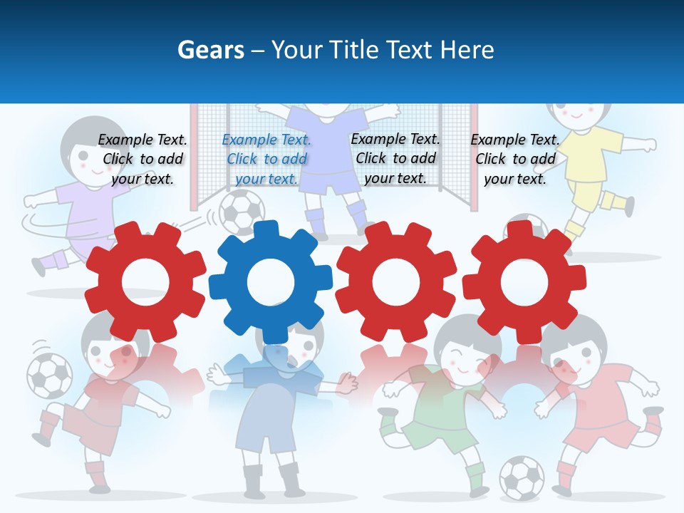 A Group Of Children Playing Soccer On A Field PowerPoint Template