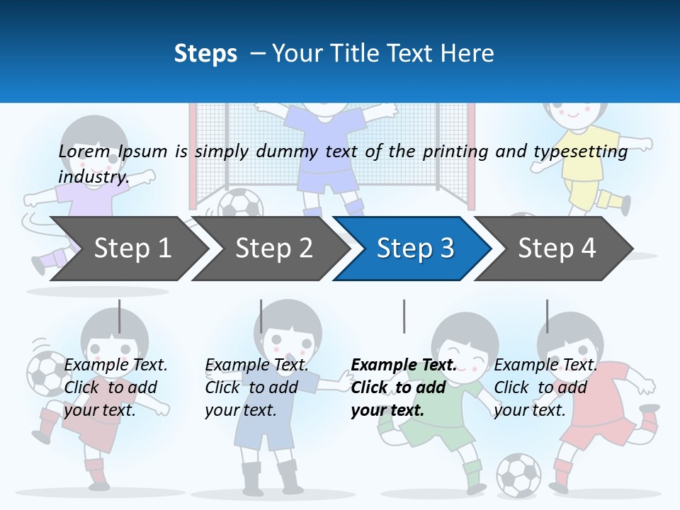 A Group Of Children Playing Soccer On A Field PowerPoint Template