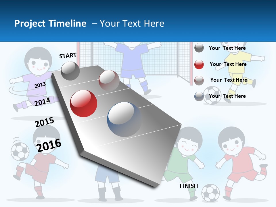 A Group Of Children Playing Soccer On A Field PowerPoint Template