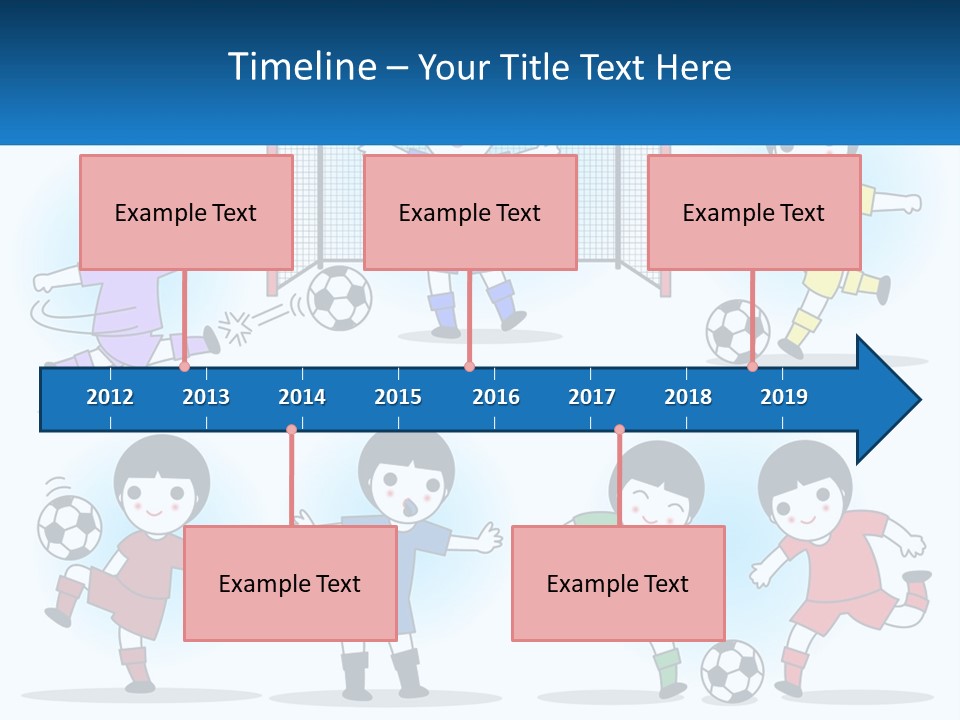 A Group Of Children Playing Soccer On A Field PowerPoint Template