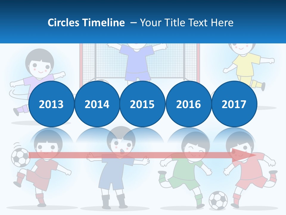 A Group Of Children Playing Soccer On A Field PowerPoint Template